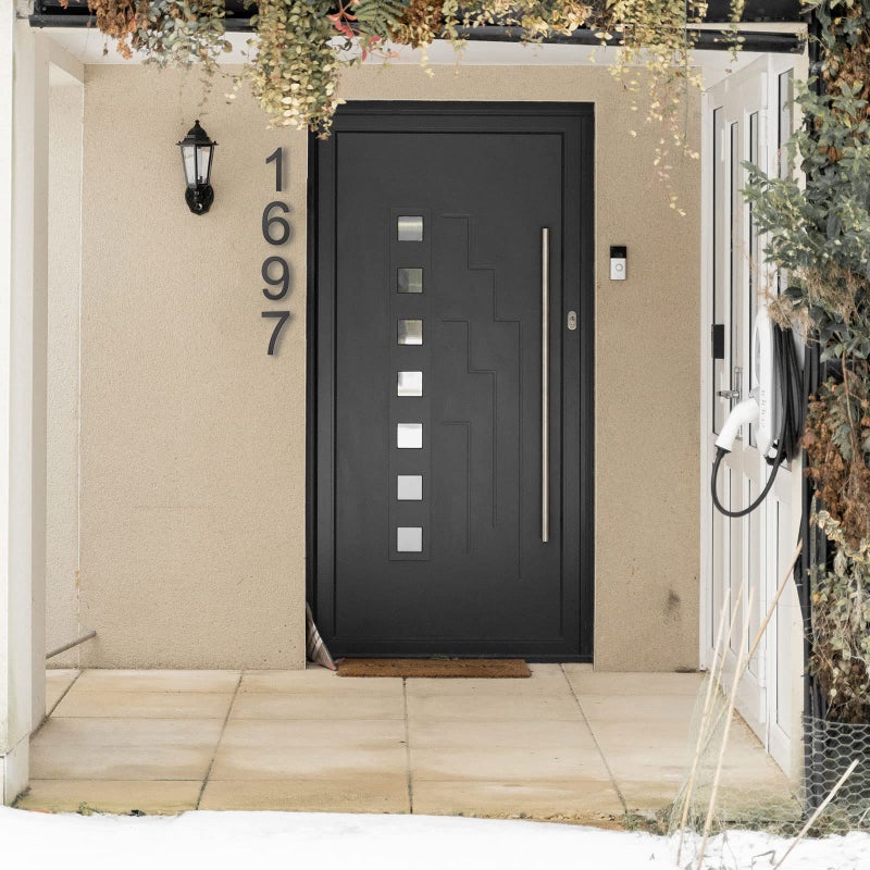 DEWEL 8 inch Floating Large House Numbers for Outside  Black Modern House Address Numbers Decor for 911 Visibility Signage with Nail Kits (House Number 6) - Image 2